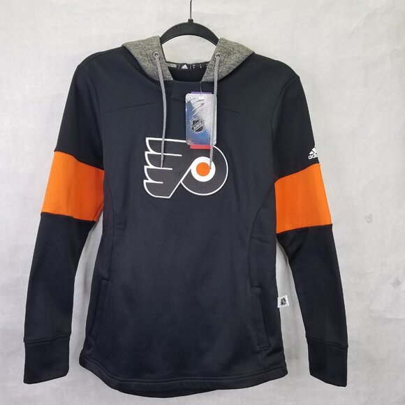 Adidas Philadelphia Flyers Women's S Black Crewdie Pullover Hoodie Filly NHL NEW - Picture 1 of 16